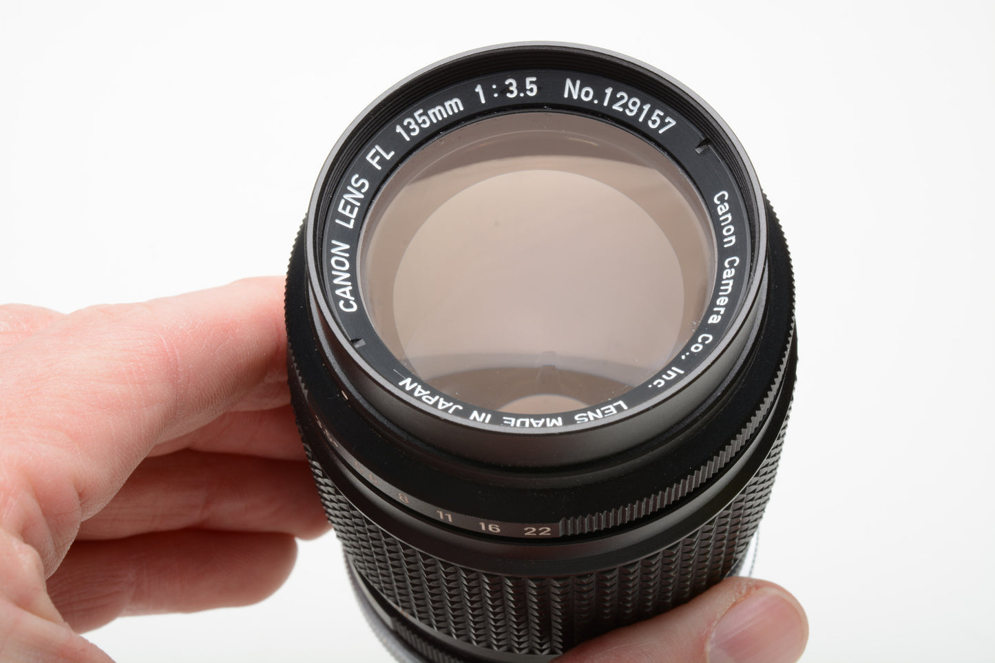 Canon 135mm F3.5 FL Breech Mount Lens, Caps, Clean