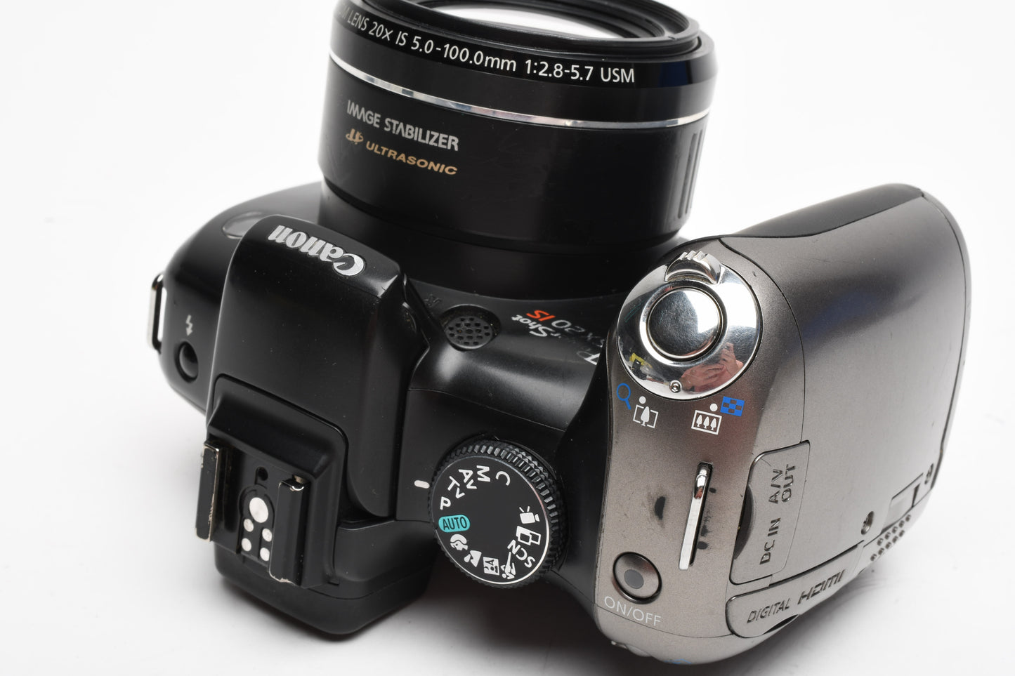 Canon Powershot SX20IS 12.1MP Digital Point&Shoot camera, hood, strap, manual