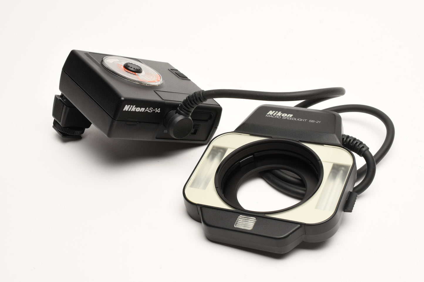 Nikon SB-21 Macro Speedlight Flash w/AS-14, Tested, Very clean, Great!