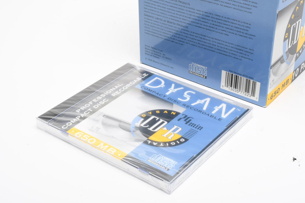 8X Dysan CD-R 650B 74min Recordable CDs Individually wrapped, New