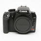 Canon EOS Rebel XS DSLR Body Only w/batt+charger Only 441 Acts!