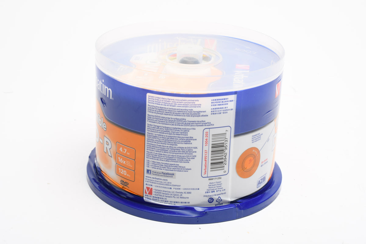 50X Verbatim DVD-RW 4.7GB 120min Recordable DVDs, New