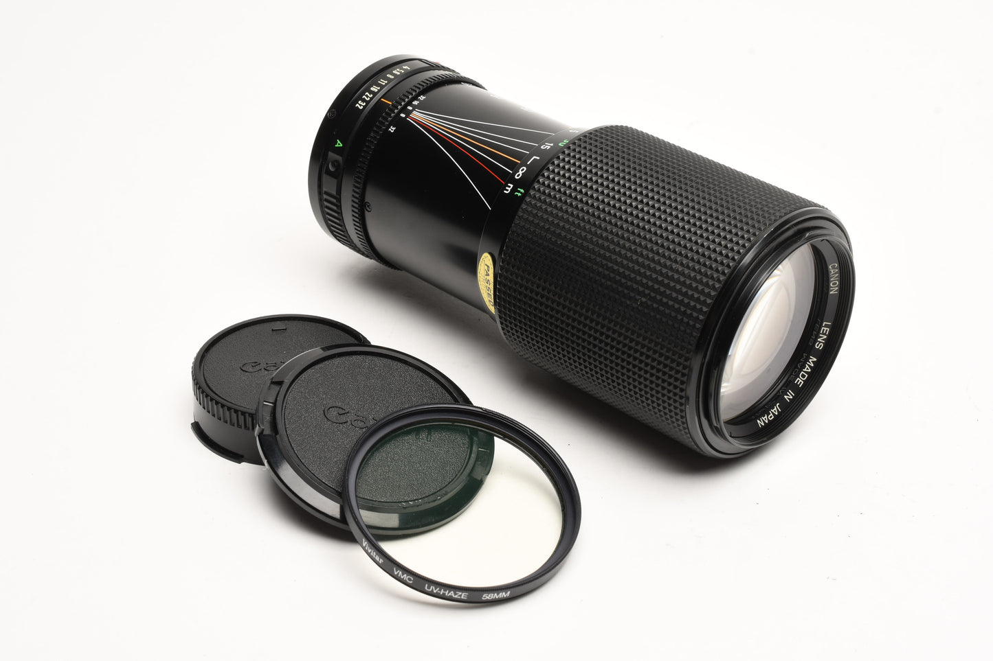 Canon FD 70-210mm f4 zoom lens, caps, UV, smooth, Nice!!