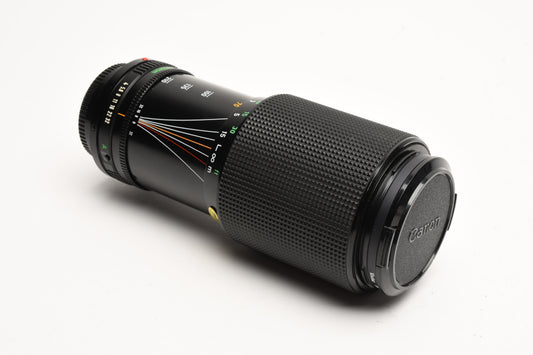 Canon FD 70-210mm f4 zoom lens, caps, UV, smooth, Nice!!