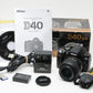 Nikon D40 DSLR body w/Nikkor 18-55mm f3.5-5.6G ED II, batt+charger+SD, 5686 Acts!