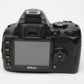 Nikon D40 DSLR body w/Nikkor 18-55mm f3.5-5.6G ED II, batt+charger+SD, 5686 Acts!