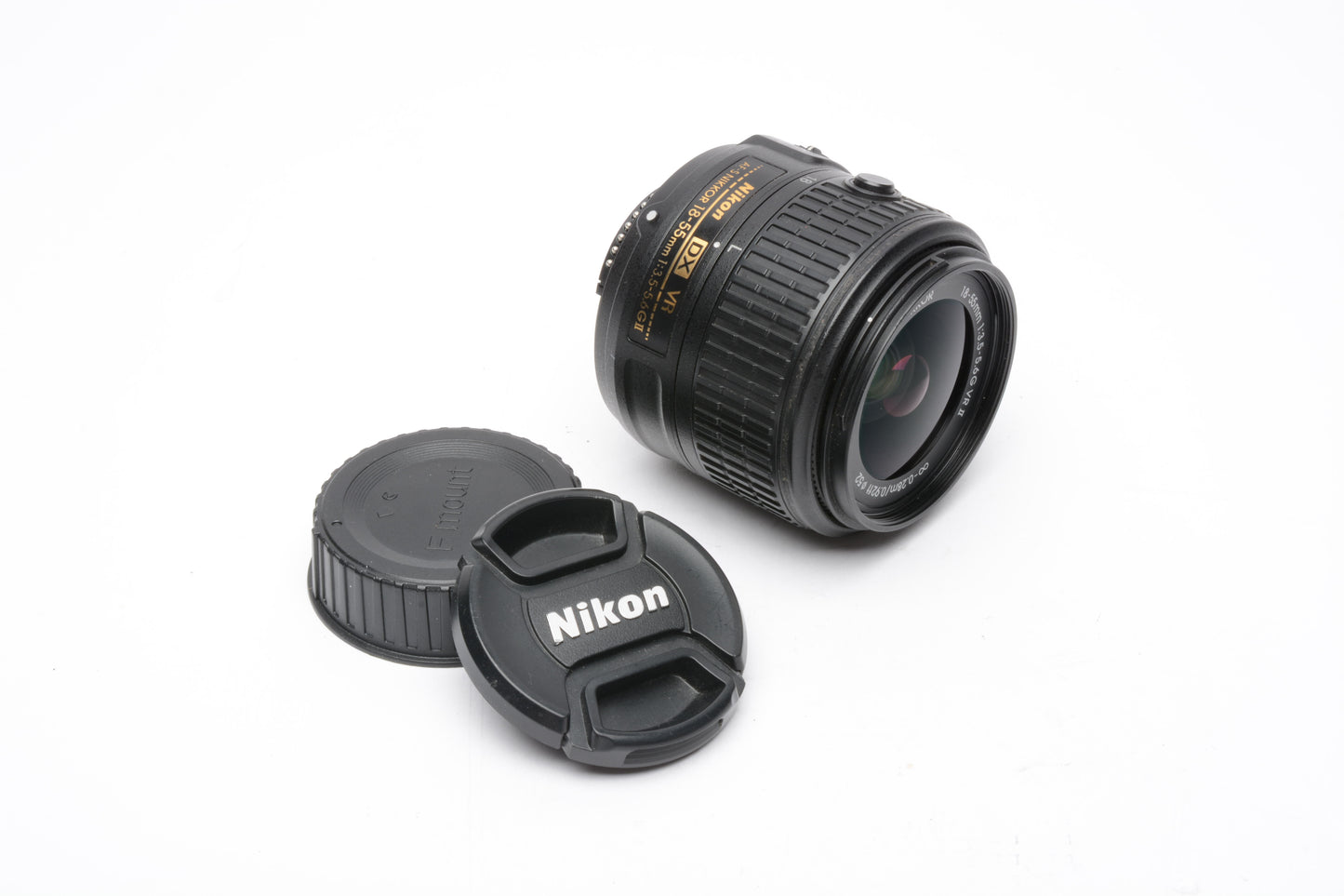 Nikon AF-S 18-55mm f3.5-5.6G II compact zoom lens, caps, Mint-