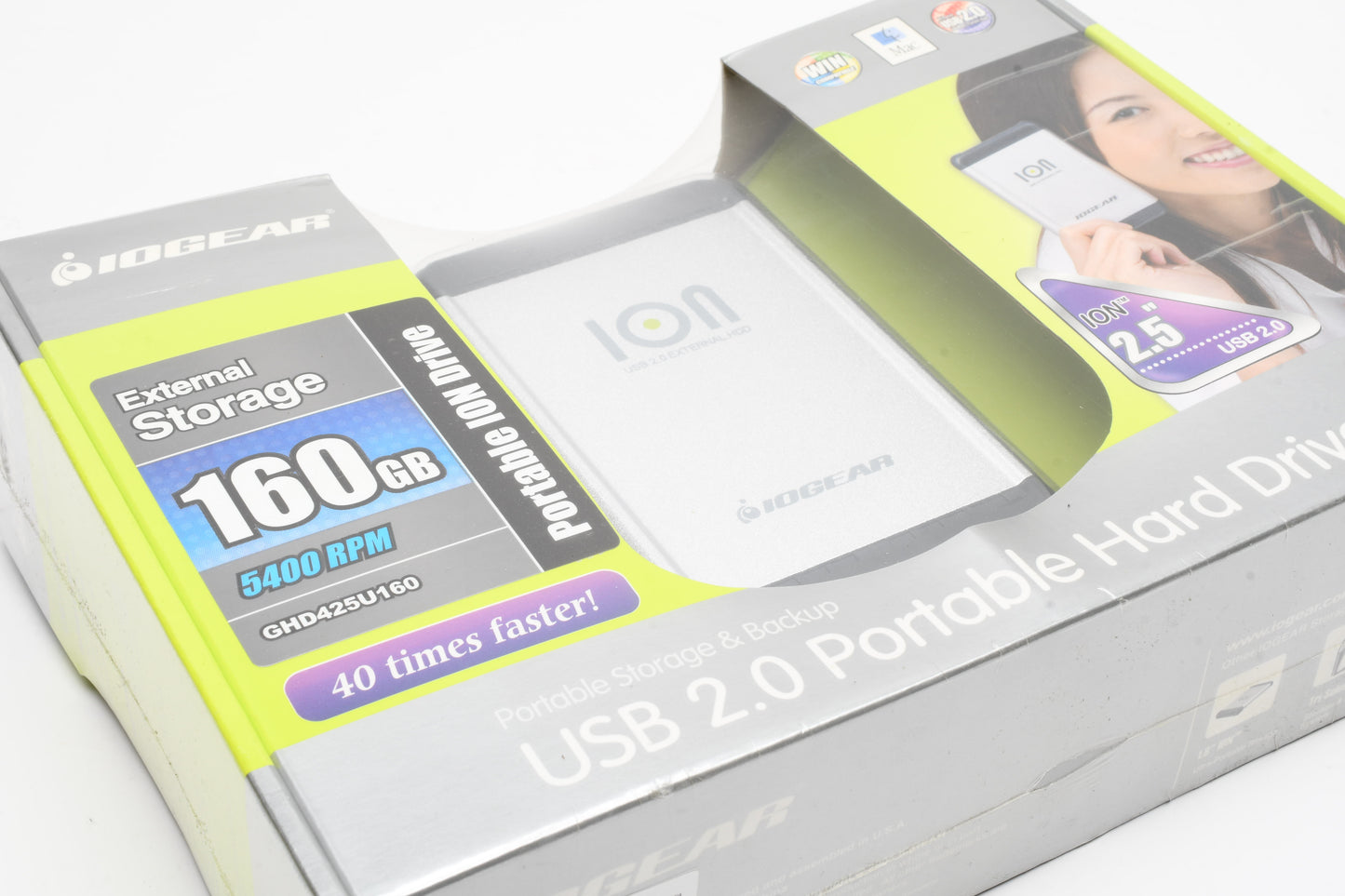 IOGear USB Portable 160GB Hard Drive 5400 RPM GHD425U160, NIB