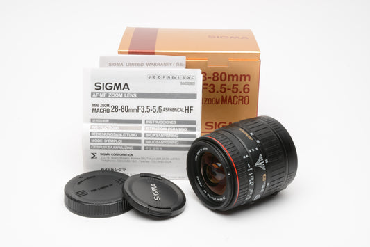 Sigma AF 28-80mm f3.5-5.6 HF Aspherical lens for Canon AF, Boxed, Compact