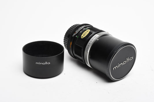 Minolta Rokkor PF 135mm f2.8 MD Mount, Case, Hood, Great Portrait lens