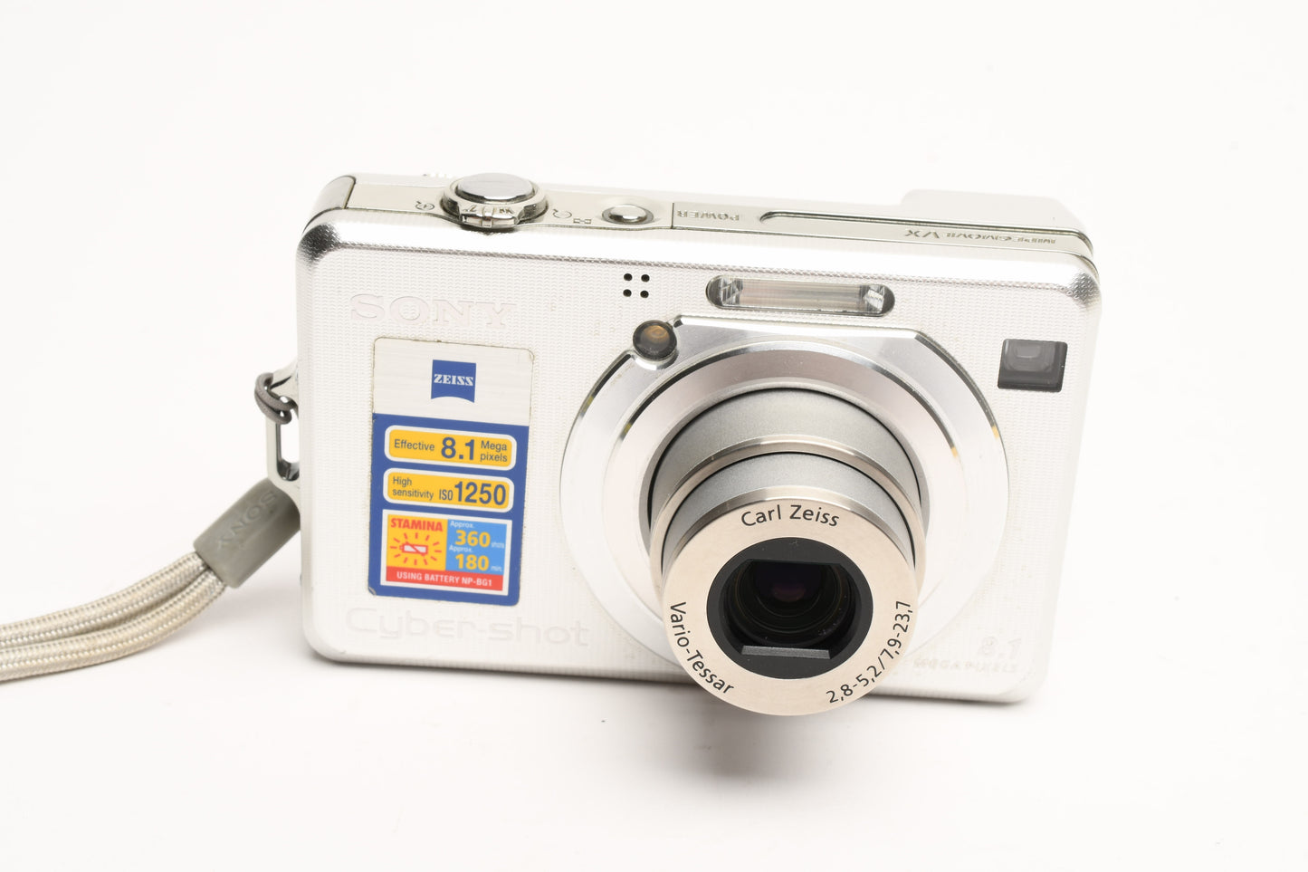 Sony DSC-W100 8.1MP Digital Point&Shoot camera, 2batts+charger, tested, boxed