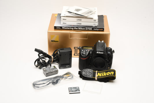 Nikon D700 DSLR Body w/batt+charger+CF Only 16,937 Acts, Clean, Boxed, USA
