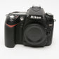 Nikon D90 DSLR body, batt, charger, strap, Only 4872 Acts, very clean, tested
