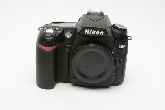 Nikon D90 DSLR body, batt, charger, strap, Only 4872 Acts, very clean, tested