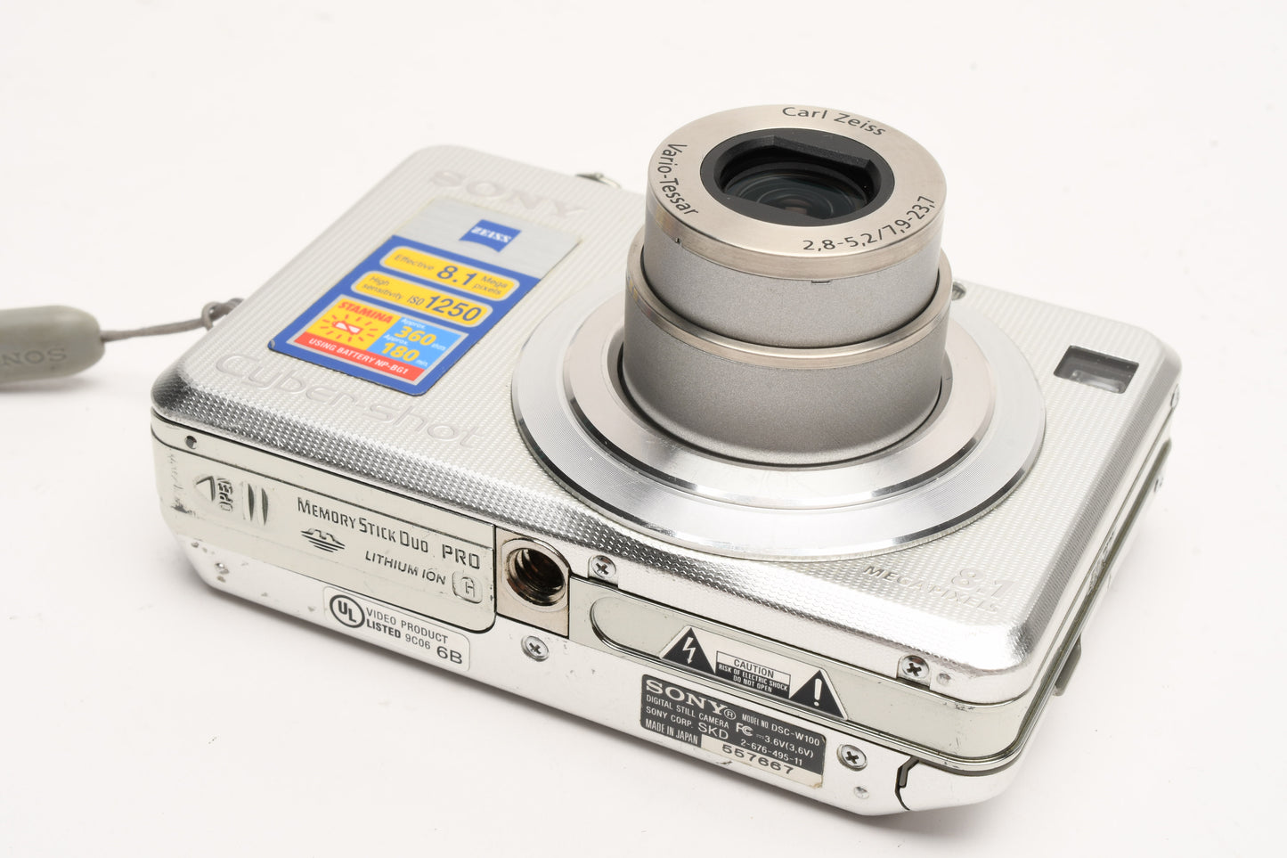 Sony DSC-W100 8.1MP Digital Point&Shoot camera, 2batts+charger, tested, boxed