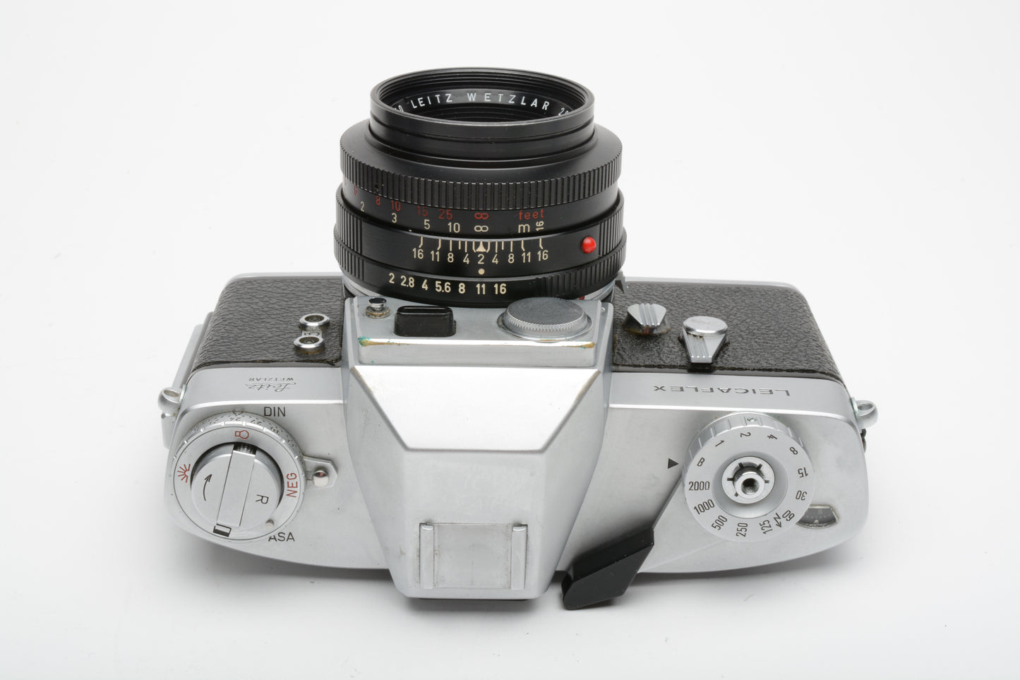 Leica Leicaflex w/Summicron 50mm f2 lens, hood, case, New seals, Great!