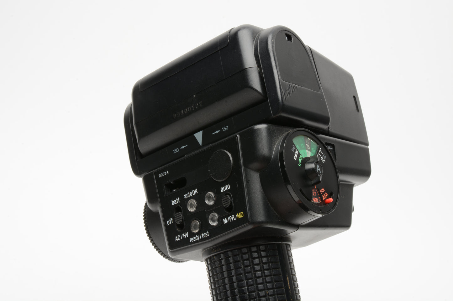 Sunpak Auto 544 Handle mount electronic flash, clean, tested, w/Bracket+Sync cord