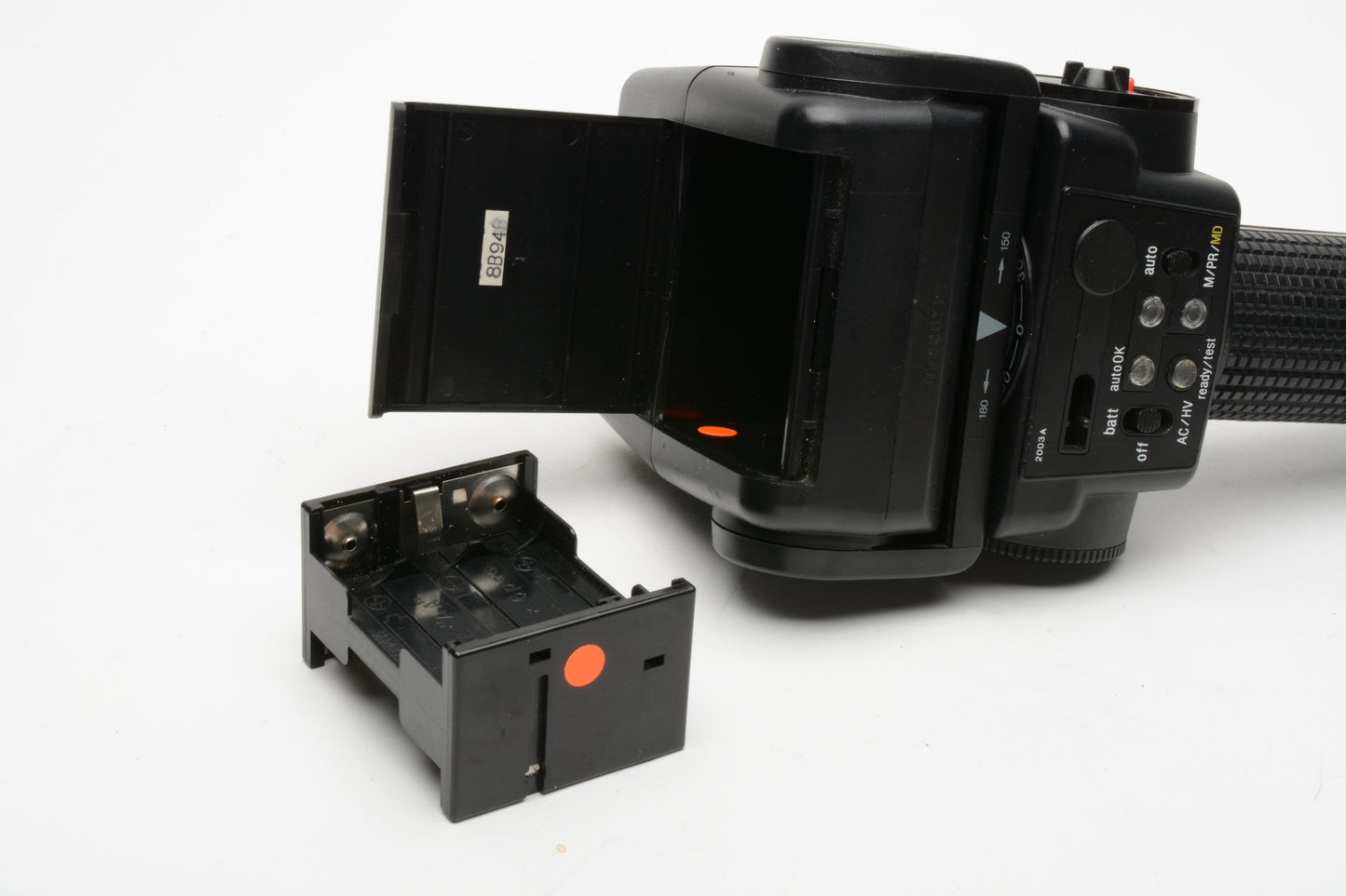 Sunpak Auto 544 Handle mount electronic flash, clean, tested, w/Bracket+Sync cord