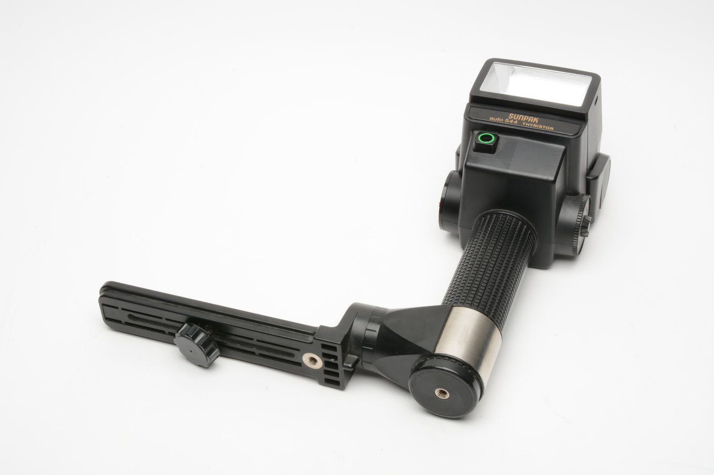 Sunpak Auto 544 Handle mount electronic flash, clean, tested, w/Bracket+Sync cord