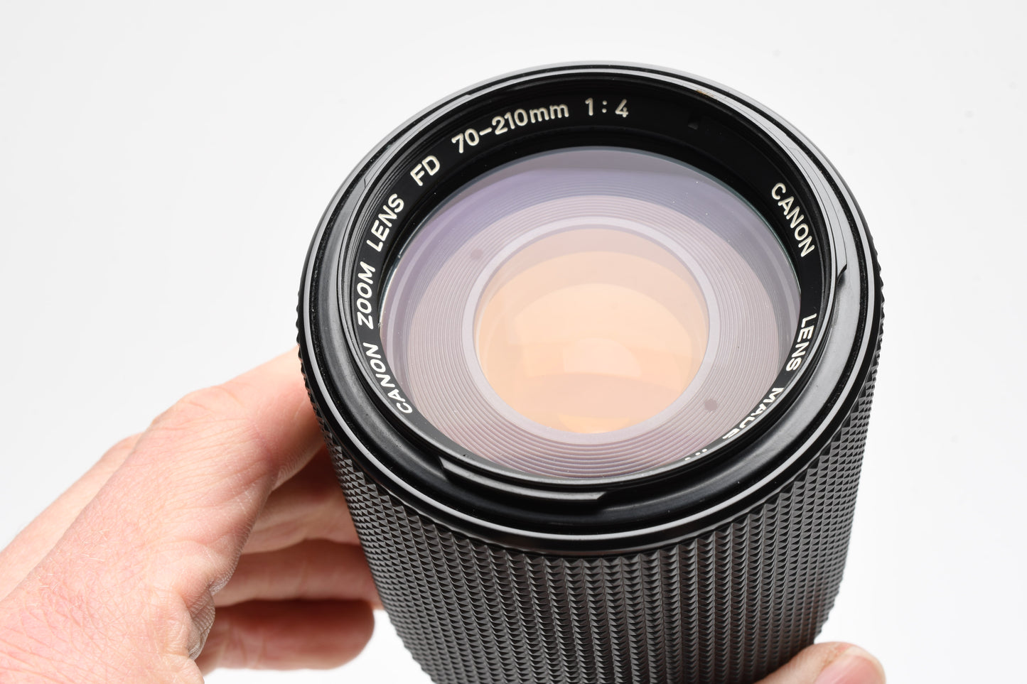 Canon FD 70-210mm f4 zoom lens, caps, pouch, sky filter, Nice