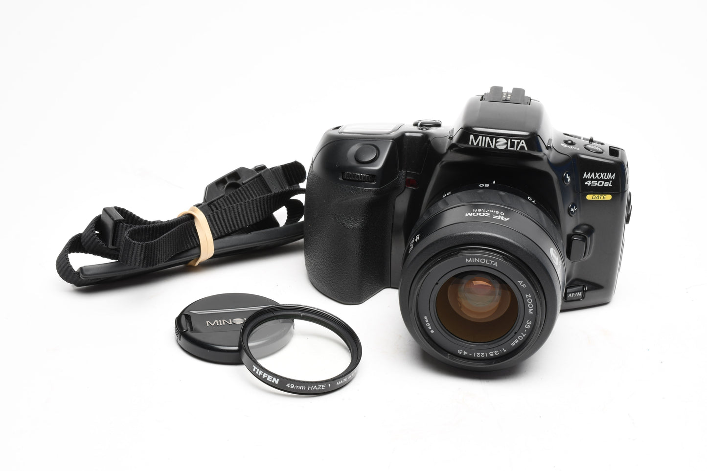 Minolta 450si Date 35mm SLR w/35-70mm f3.5-4.5, strap, UV, tested