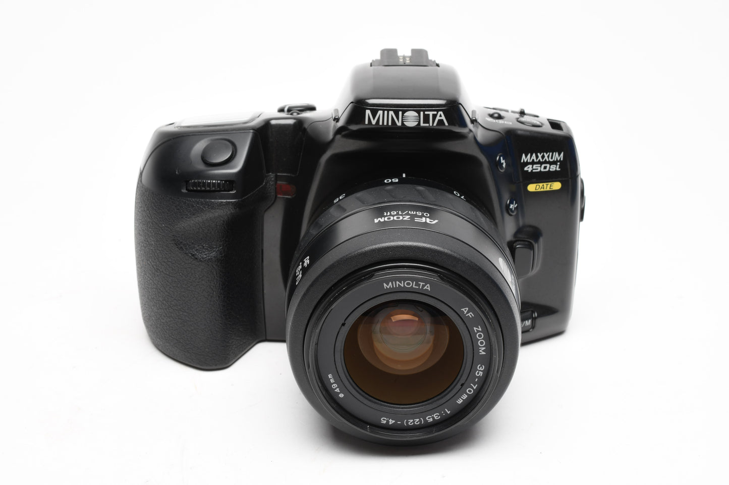 Minolta 450si Date 35mm SLR w/35-70mm f3.5-4.5, strap, UV, tested