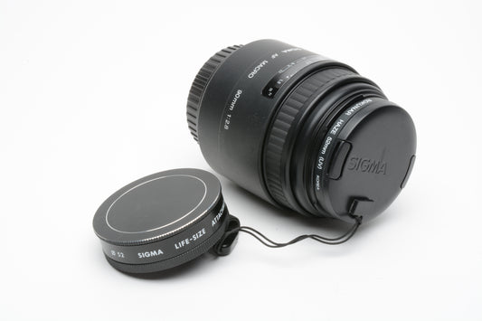 Sigma AF Macro 90mm f2.8 w/LifeSize 1:1 filter, clean & sharp, Canon EF