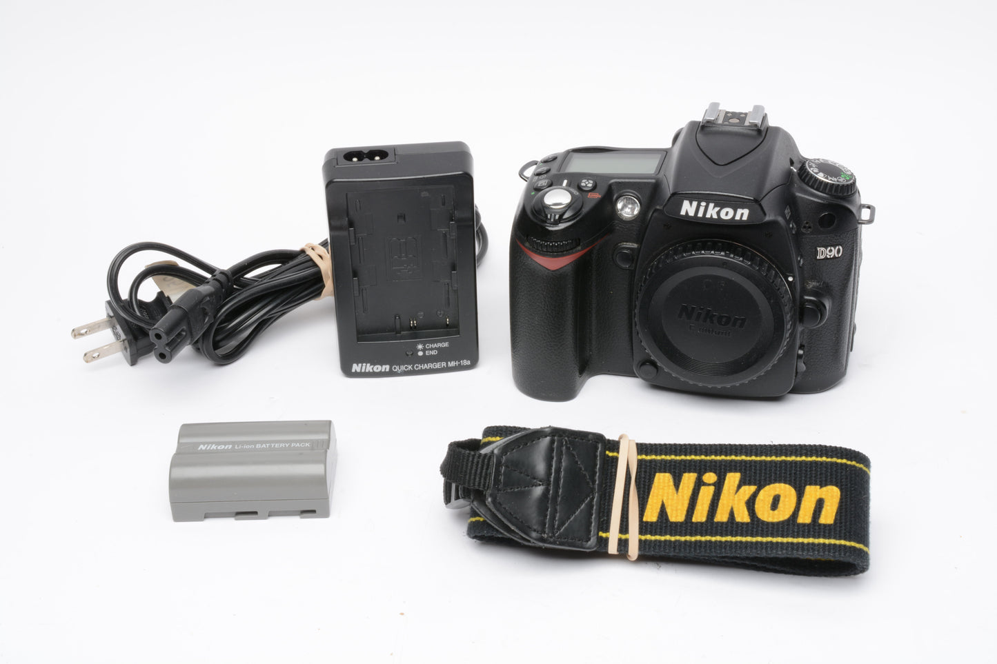 Nikon D90 DSLR body, batt, charger, strap, Only 609 Acts, very clean, tested