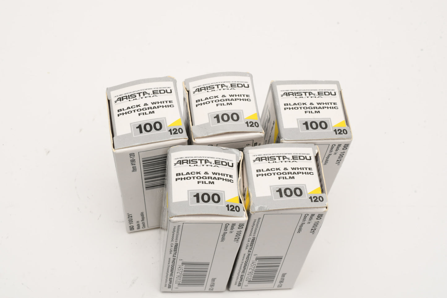 5X Rolls B&W 120 film Arista EDU 100ASA Expired 10/2018