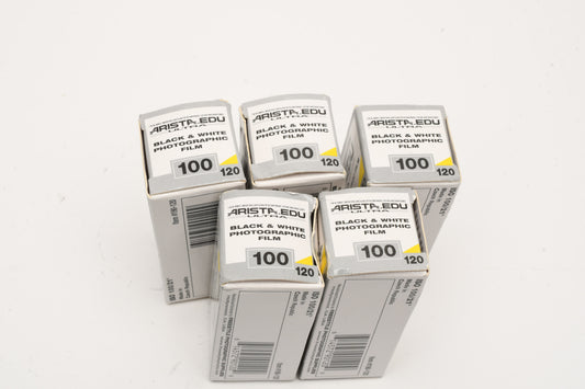5X Rolls B&W 120 film Arista EDU 100ASA Expired 10/2018
