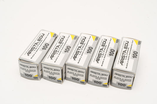 5X Rolls B&W 120 film Arista EDU 100ASA Expired 10/2018