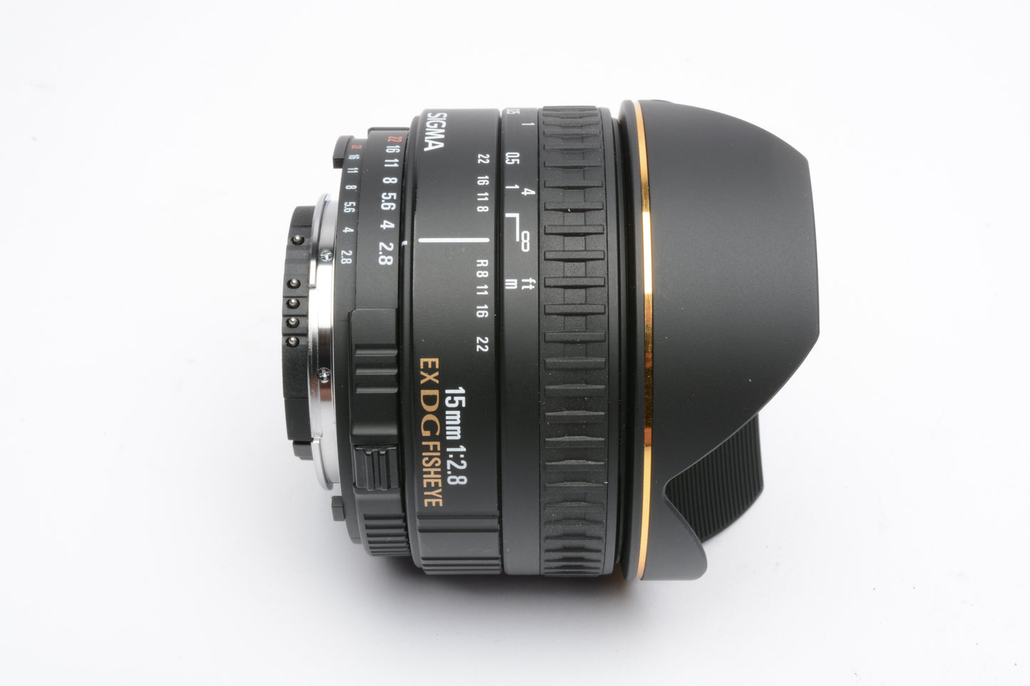 Sigma AF 15mm f2.8 EX DG fisheye lens, Nikon Mount, Caps