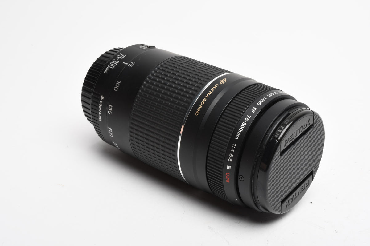 Canon EF 75-300mm f4-5.6 III USM Telephoto zoom lens, Caps