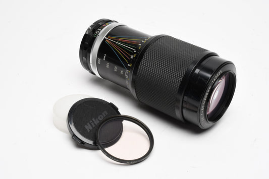 Nikon Nikkor 80-200mm F4.5 Non-Ai Lens +Nikon L1A +Caps, Great!