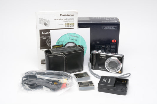 Panasonic Lumix DMC-ZS3 10.1MP Digital Point&Shoot, case, 2batts, box, clean!