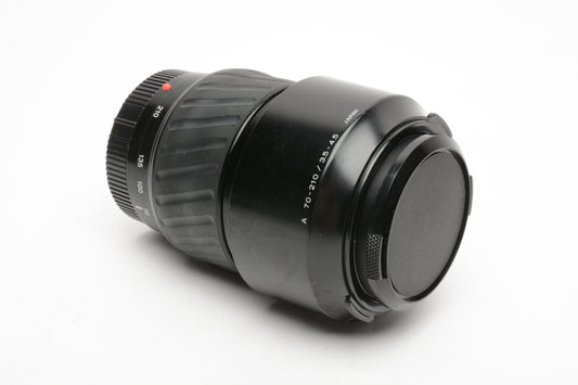 Minolta Maxxum AF 70-210mm f3.5-4.5 zoom, caps, UV, hood, Sony A mount