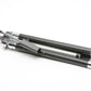 "M" aluminum vintage tripod w/accordion legs, pan head, case, nice!