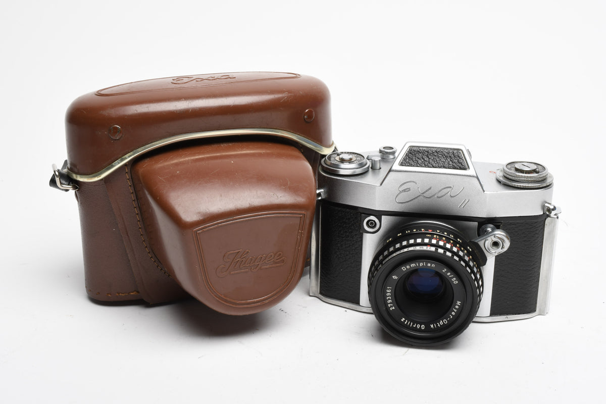 Meyer Optik Domiplan 50mm f2.8 lens w/Exa II body (Parts) & eveready case