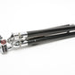"M" aluminum vintage tripod w/accordion legs, pan head, case, nice!