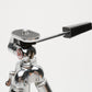 "M" aluminum vintage tripod w/accordion legs, pan head, case, nice!