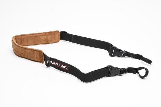Tamrac N45 Tan leather foam padded quality camera strap, Good!