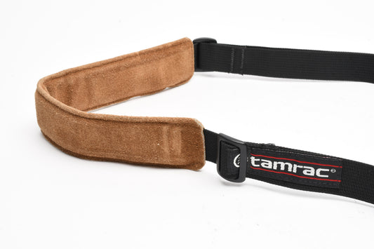 Tamrac N45 Tan leather foam padded quality camera strap, Good!