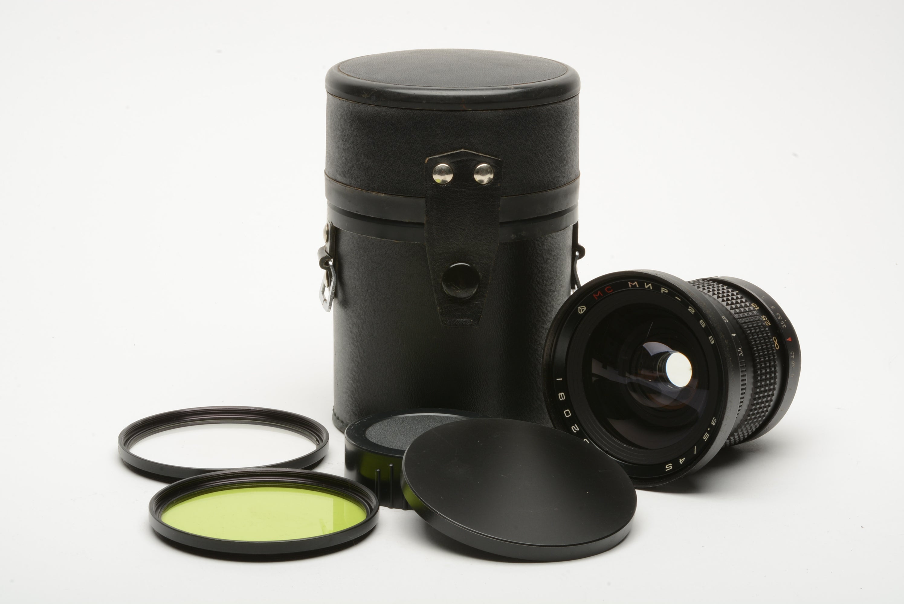 MC MIR 26B 45mm f3.5 lens for Kiev 88 series, filters + case +