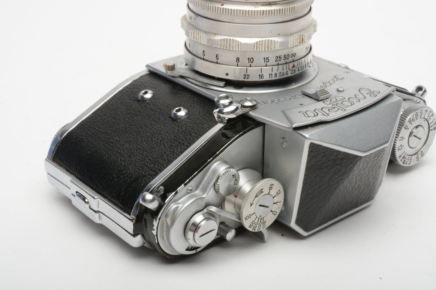 Jhagee Exakta VX w/Zeiss Tessar 50mm f2.8, case, tested, very nice!