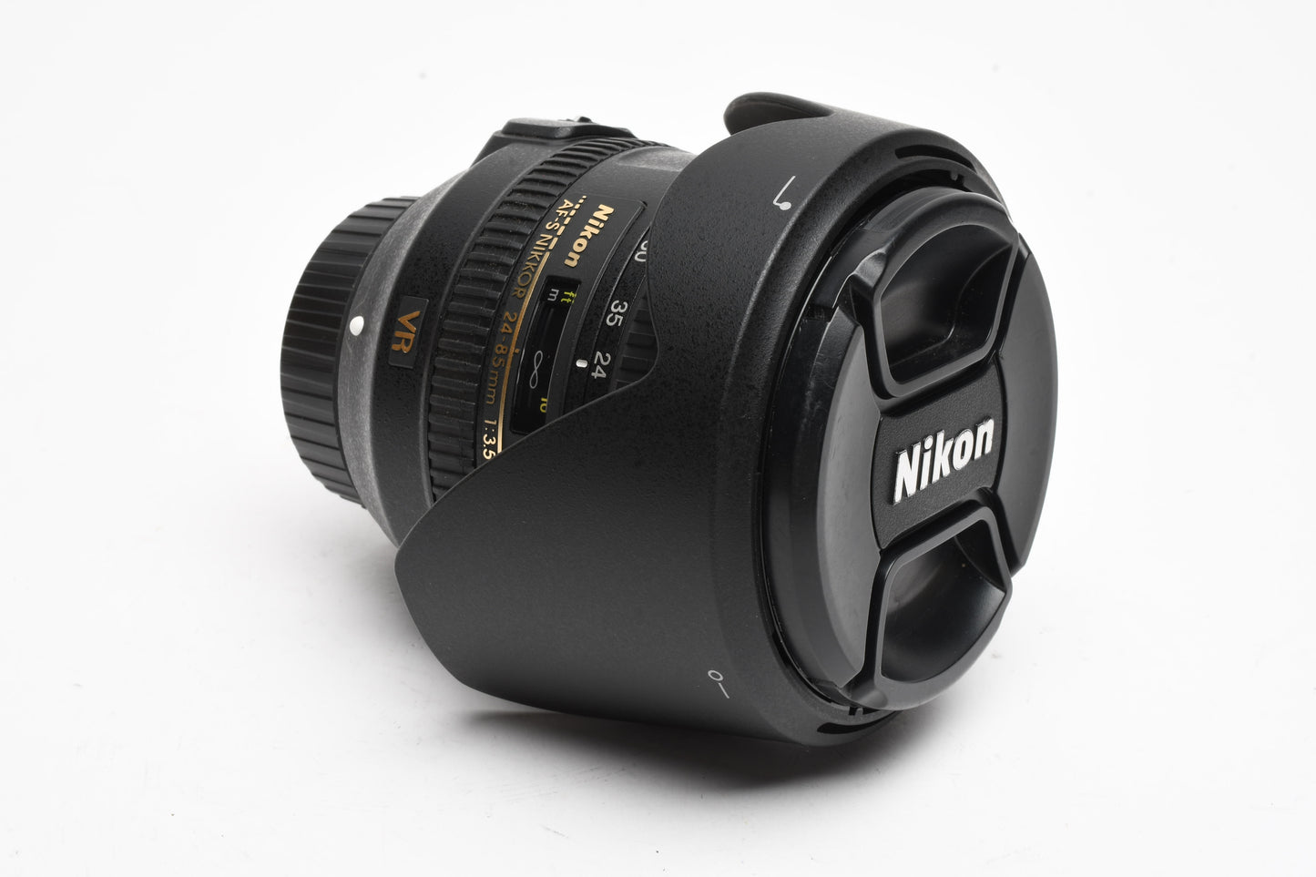 Nikon Nikkor AFS 24-85mm f3.5-4.5G ED VR zoom lens, Hood, Pouch, *Read
