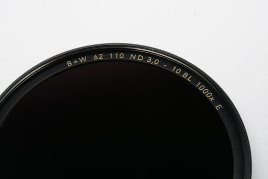B+W 62mm 110 ND 3 10BL1000X E F Pro filter in jewel case, Mint-