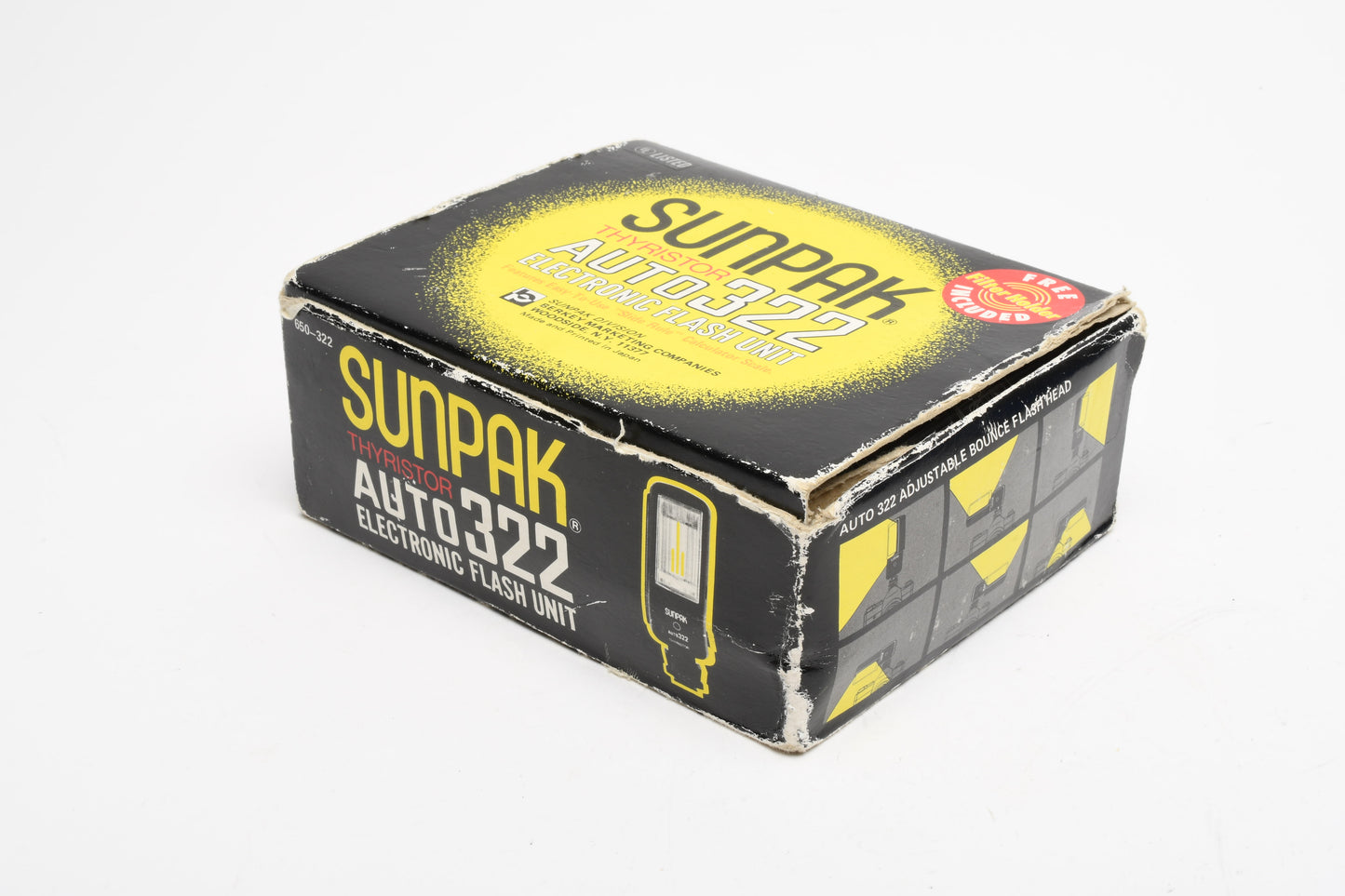 Sunpak Auto 322 Electronic flash, Tested, clean, nice vertical design (Boxed)