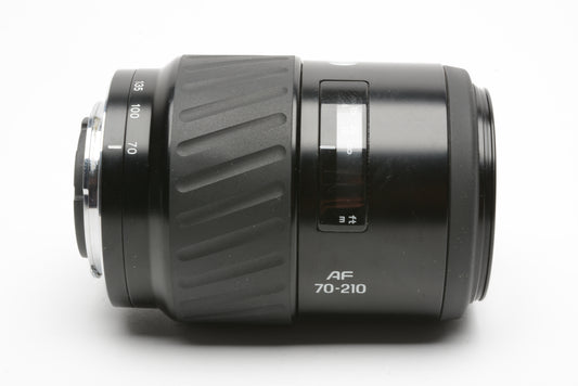 Minolta Maxxum AF 70-210mm f3.5-4.5 zoom lens, caps, hood, UV, Sony A mount, Nice