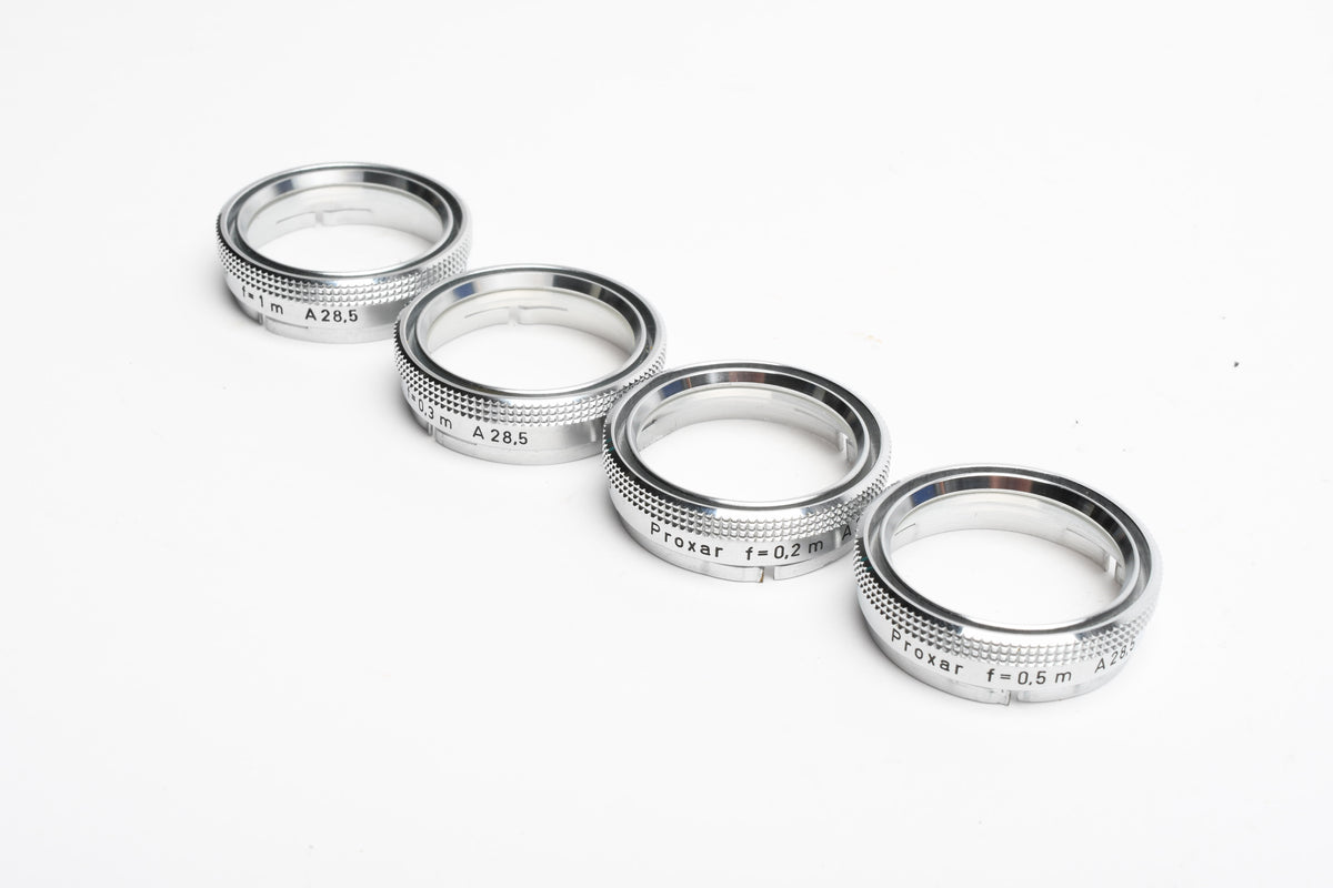 Zeiss Proxar A 28.5mm set of 4 Close-up lenses in jewel case, Clean