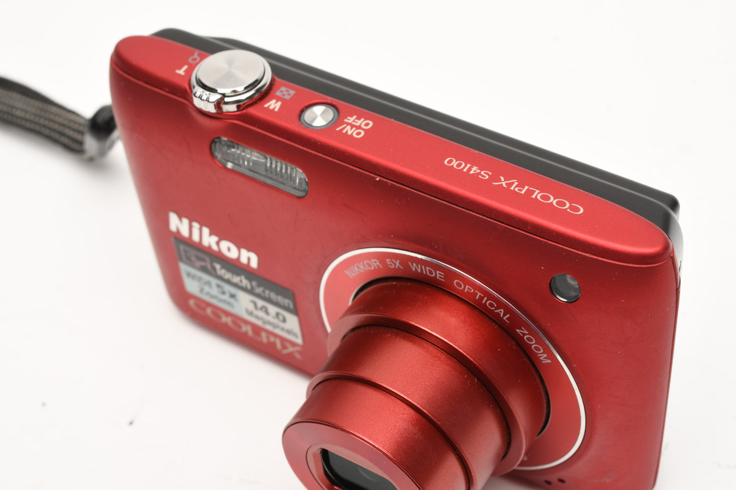 Nikon Coolpix S4100 14MP Digital Point&Shoot camera (Red), Boxed